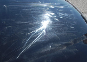 buffing marks on bonnet of car